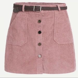 Bershka corduroy pink skirt